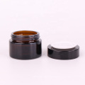 5 pack amber round glass jar cosmetic jar with black lid amber glass cream jar